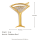 Broche en forme de verre à vin avec diamants - Or Image3