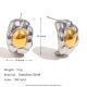 Boucles d'oreilles corne large armure-deux couleurs 