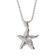 Collier étoile de mer en Zircon géométrique, couleur acier
