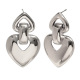 Boucles d'oreilles créoles en forme de cœur - Acier Image2
