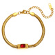Bracelet chaîne serpent en zircon - or rouge