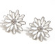 Boucles d'oreilles chrysanthème en forme de goutte d'huile blanche - Acier Image2