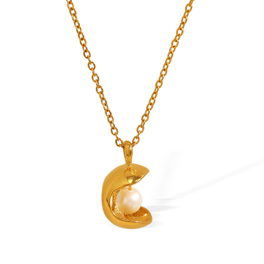 Collier Pendentif Femme Luxueux, Élégant Et Géométrique, En Acier Inoxydable Étanche Couleur Or (1 Pièce) 