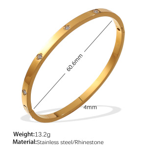 Bracelet Pour Femme, 1 Pièce, Série Exquise, Hexagramme Brillant, Acier Inoxydable, Étanche, Couleur Or h5