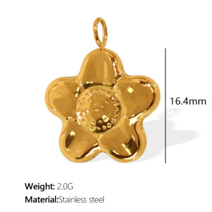 Pendentif Femme En Acier Inoxydable Doré, Étanche, Forme Coquillage, 1 Pièce, Collection Exquise h5