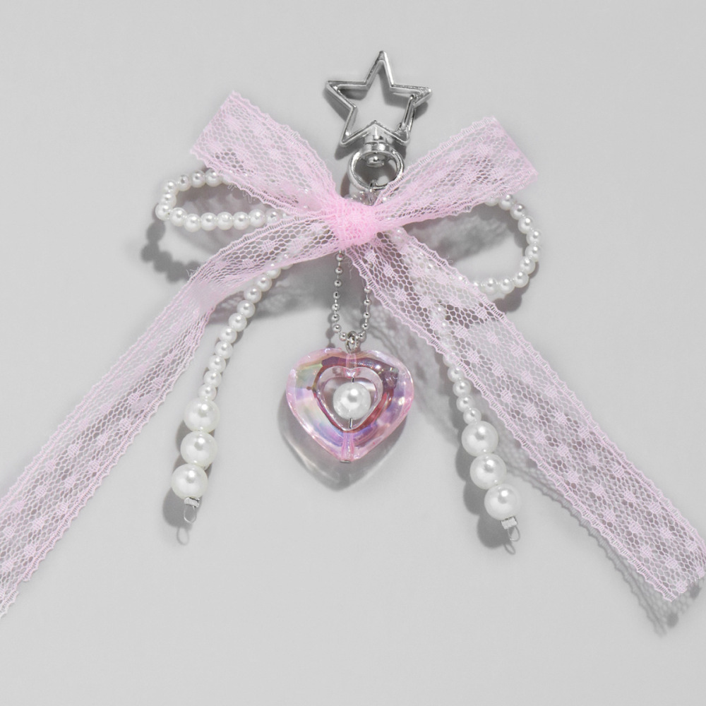 Breloques De Sac Pour Femme, Série Romantique, Nœud Papillon, Perle Artificielle En Fer