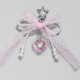 1 porte-clés coeur en dentelle rose
