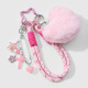 Porte-clés pendentif étoile en peluche rose en forme de cœur Image2