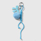 1 porte-clés boule de fourrure bleue avec nœud en cuir Image3