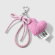 1 porte-clés avec un noeud en forme de coeur rose Image2