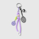 Porte-clés raquette à visage souriant violet 1 Image3