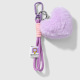 1 porte-clés coeur en peluche violet 