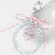 1 porte-clés pendentif coeur flamme rose