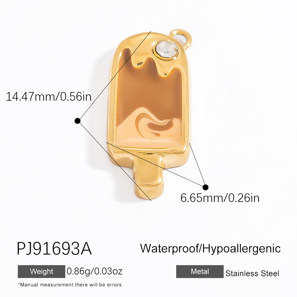 Pendentif Pour Femme En Acier Inoxydable Couleur Or, Série Simple, Motif Plante De Vacances, 1 Pièce