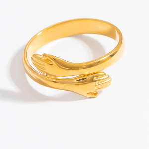 Bague Ajustable Pour Femme, Style Romantique Et Audacieux, En Acier Inoxydable Étanche Couleur Or. h5 Image6