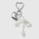 1 porte-clés en forme de cœur avec nœud en imitation perle blanche Image3