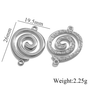 Pendentif Femme En Acier Inoxydable Étanche, Forme Vortex Moderne, Couleur Or, Collection Lustrous (1 Pièce) h5 