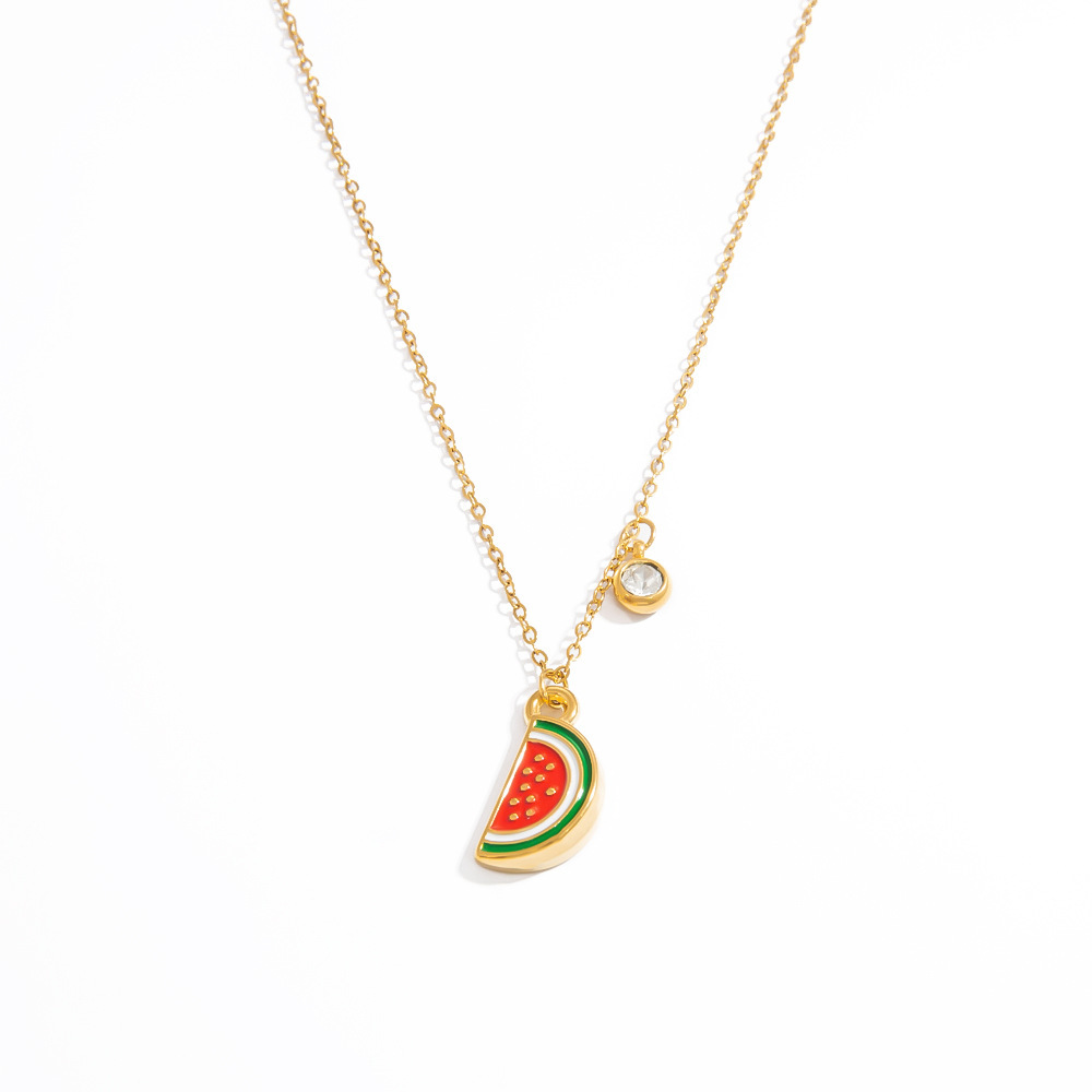 Collier Pendentif Femme En Acier Inoxydable Doré, Motif Plante Mignonne, Collection Romantique (1 Pièce) Image4