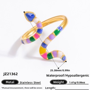 Bague Ajustable Pour Femme, Collection Charming Series, Forme Irrégulière Chromatique, Acier Inoxydable Huilé, Couleur Or, Étanche. h5 