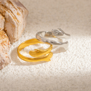 Bague Ajustable Pour Femme, Style Romantique Et Audacieux, En Acier Inoxydable Étanche Couleur Or. h5 Image5