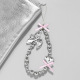 Pendentif de sac en forme de cœur avec perles en argent CCB 1 pièce 