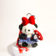 Panda de Noël noir et blanc  cordon rouge Image2
