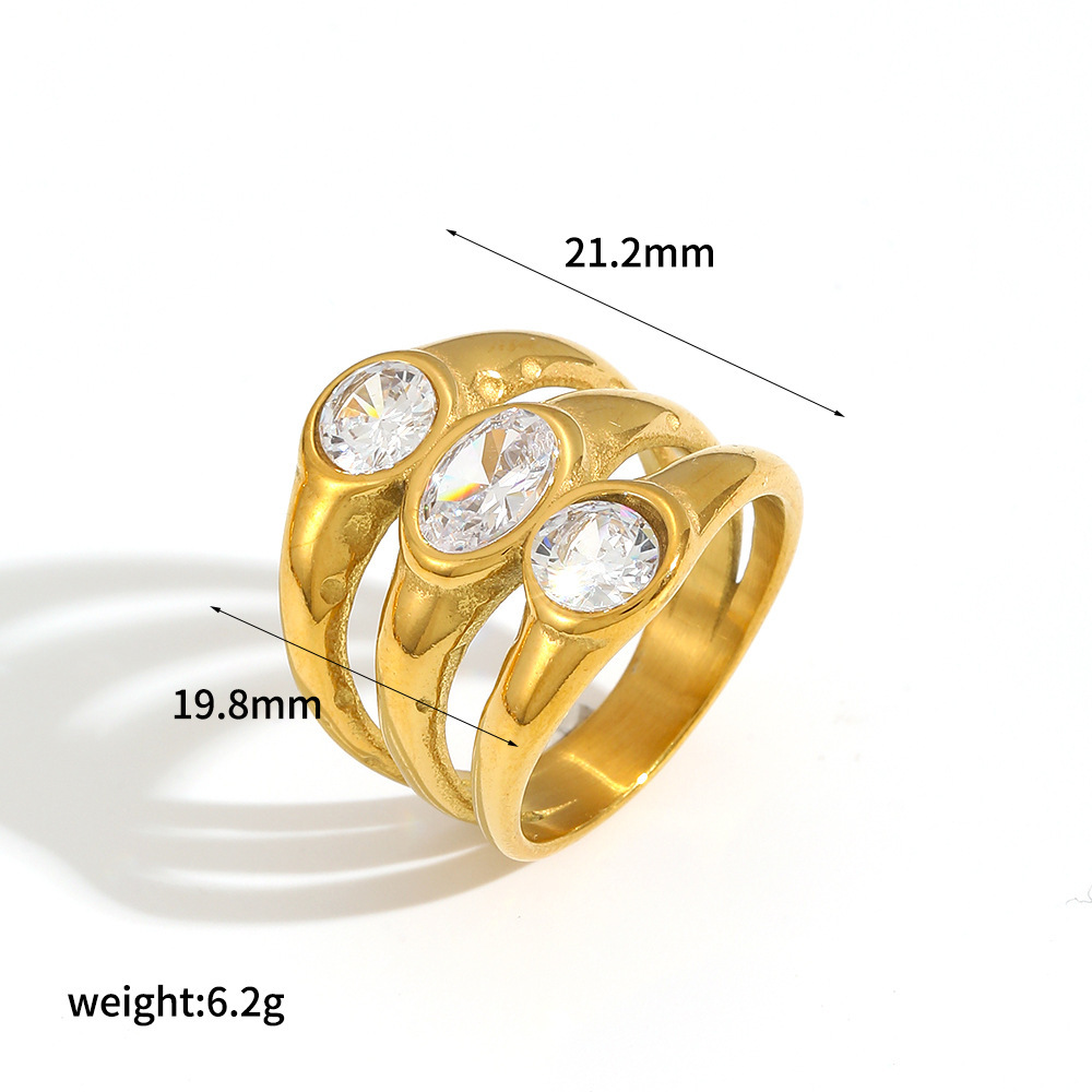 Bague Simple Pour Femme, Collection Vogue, Motif Goutte Naturelle, En Acier Inoxydable, Couleur Or, Étanche. 