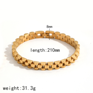 Bracelet De Montre Minimaliste Unisexe En Acier Inoxydable Étanche Couleur Or (1 Pièce) h5 Image2