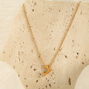 Collier Avec Pendentif En Acier Titane Et Or Pour Femme, Série Simple, Motif Animal Naturel h5 Image3