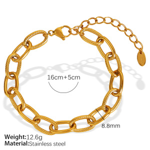 Collier Chaîne Pour Femme, Série Simple, Classique, Couleur Unie, Acier Titane, Couleur Or h5 