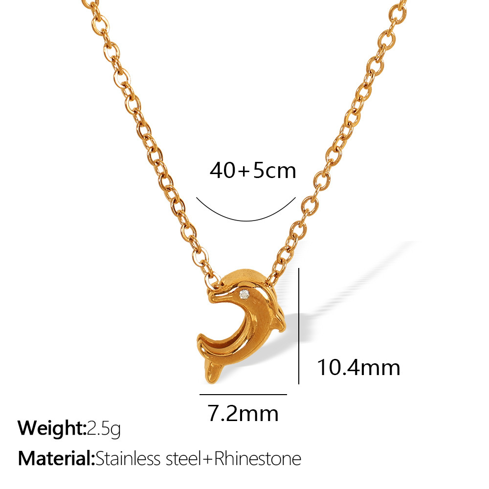 Collier Avec Pendentif En Acier Titane Et Or Pour Femme, Série Simple, Motif Animal Naturel 