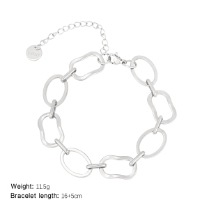Bracelet Chaîne Géométrique En Acier Titane Couleur Or Pour Femme, Série Simple, 1 Pièce h5 