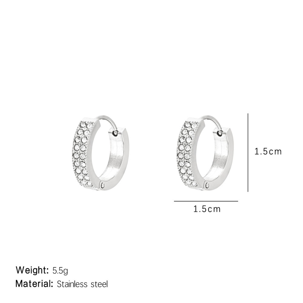 1 Paire De Boucles D'Oreilles Créoles Élégantes En Acier Titane Couleur Or Pour Femmes, Série Simple Image2