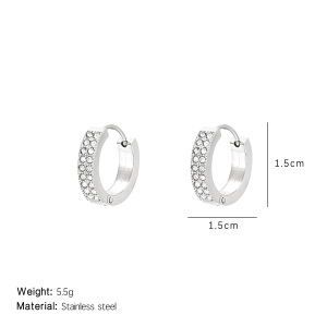 1 Paire De Boucles D'Oreilles Créoles Élégantes En Acier Titane Couleur Or Pour Femmes, Série Simple h5 Image2
