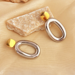1 Paire De Boucles D'Oreilles Pendantes Pour Femme, En Acier Inoxydable Imperméable, De Couleurs Assorties. h5 Image3