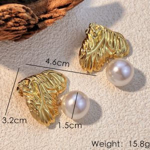 Boucles D'Oreilles Pendantes Rétro En Forme De Cœur, En Acier Inoxydable Doré, Étanches, Pour Femme (1 Paire). h5 