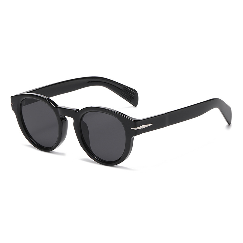 Lunettes De Soleil Rétro En Plastique De Couleur Unie Pour Femme, Série Simple, 1 Pièce