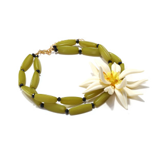 Collier De Perles En Résine Et Cristal Pour Femme, Série Romantique, Motif Fleur Rétro h5 Image3