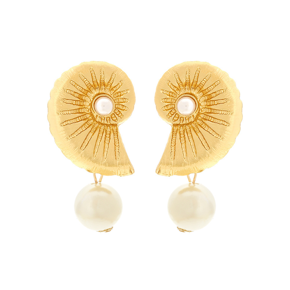 1 Paire De Boucles D'Oreilles Pendantes Pour Femme, Série Simple Vacation Turtle, Alliage De Perles Artificielles 