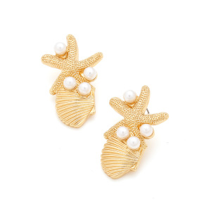 1 Paire De Boucles D'Oreilles À Tige Pour Femme, Série Simple Vacation Turtle, Alliage De Perles Artificielles h5 Image2