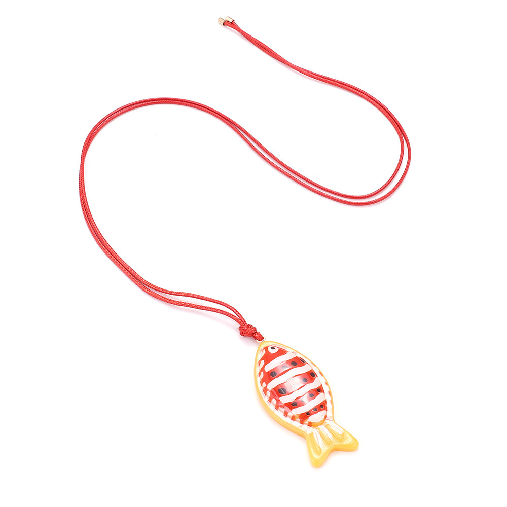Collier Pendentif En Plastique Pour Femme, Série Simple, Motif Animal De Vacances, 1 Pièce Image3