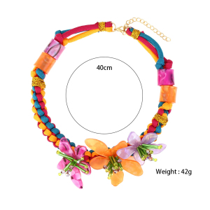 Collier De Perles En Acrylique Pour Femme, Série Romantique, Motif Floral Rétro, 1 Pièce h5 Image5