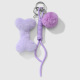 1 porte-clés en forme de boule de poils violette