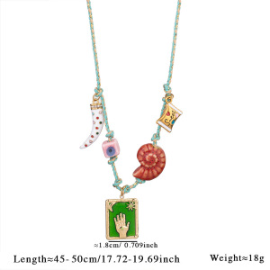 Collier Pendentif Femme En Acier Inoxydable Doré, Style Tarot Classique, Collection Luxe (1 Pièce) h5 