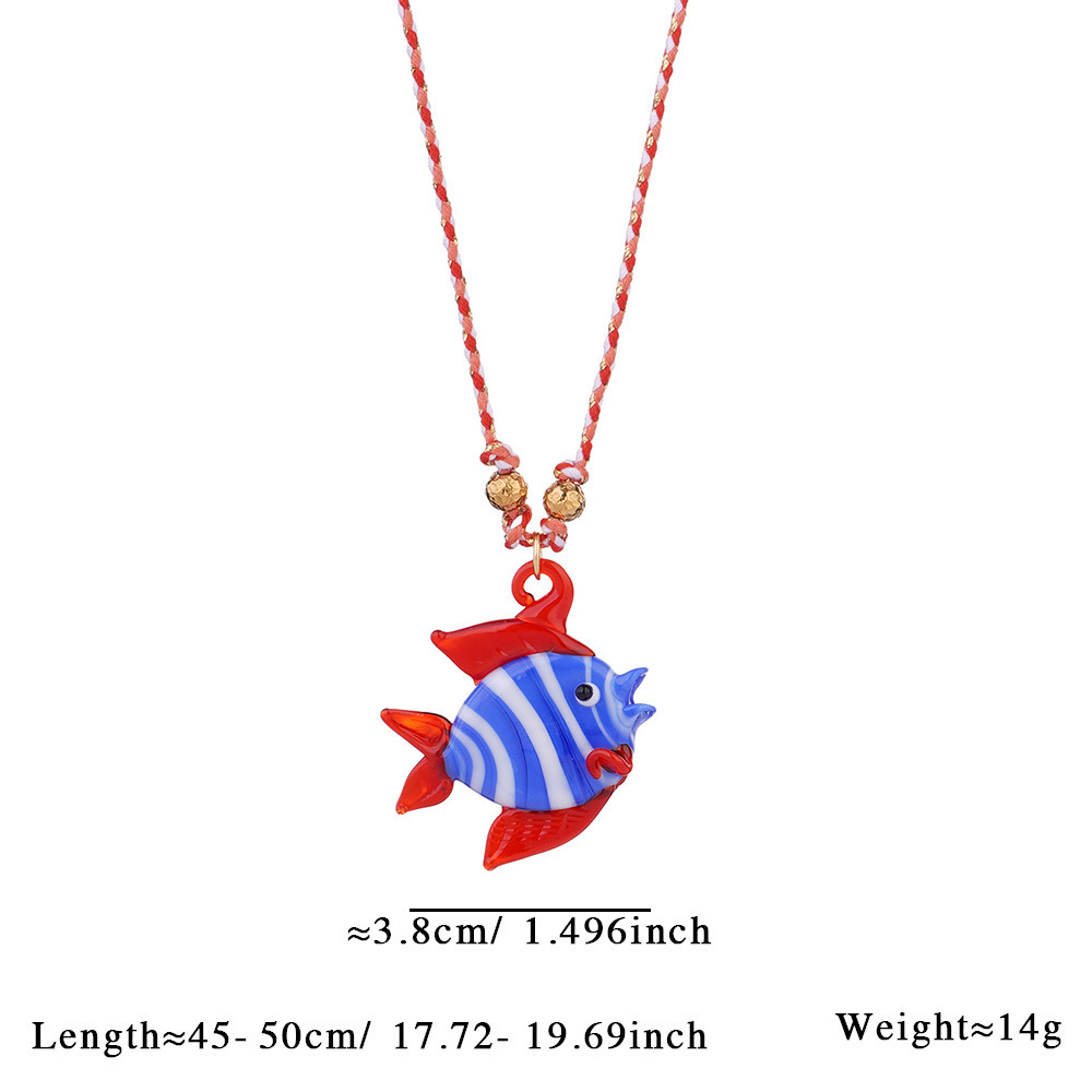 Collier Avec Pendentif Tortue En Verre Pour Femme, Série Romantique, 1 Pièce