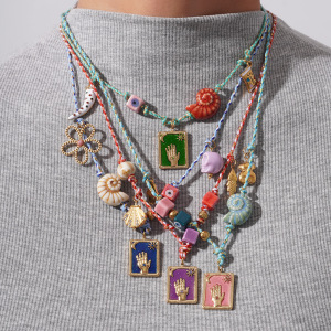 Collier Pendentif Femme En Acier Inoxydable Doré, Style Tarot Classique, Collection Luxe (1 Pièce) h5 Image3