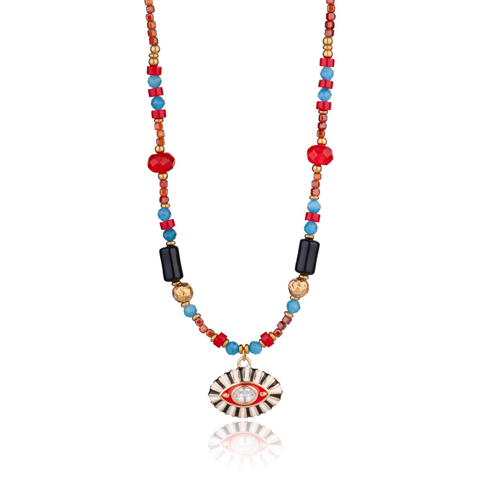 Collier De Perles Pour Femme, Collection Radiant Series, Style Rétro Chic, En Acier Inoxydable, Couleur Or, Étanche (1 Pièce) Image7
