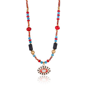 Collier De Perles Pour Femme, Collection Radiant Series, Style Rétro Chic, En Acier Inoxydable, Couleur Or, Étanche (1 Pièce) h5 Image7