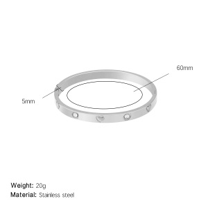 Bracelet Jonc Délicat En Acier Inoxydable, Couleur Or, Style Classique, À 1 Pièce h5