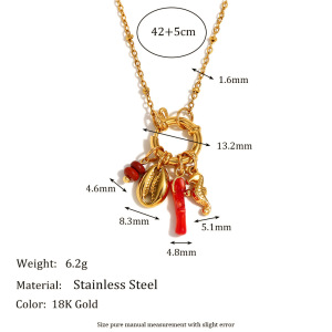 Collier Avec Pendentif Tortue De Vacances En Acier Inoxydable Doré Pour Femme, Série Simple, 1 Pièce h5 Image2